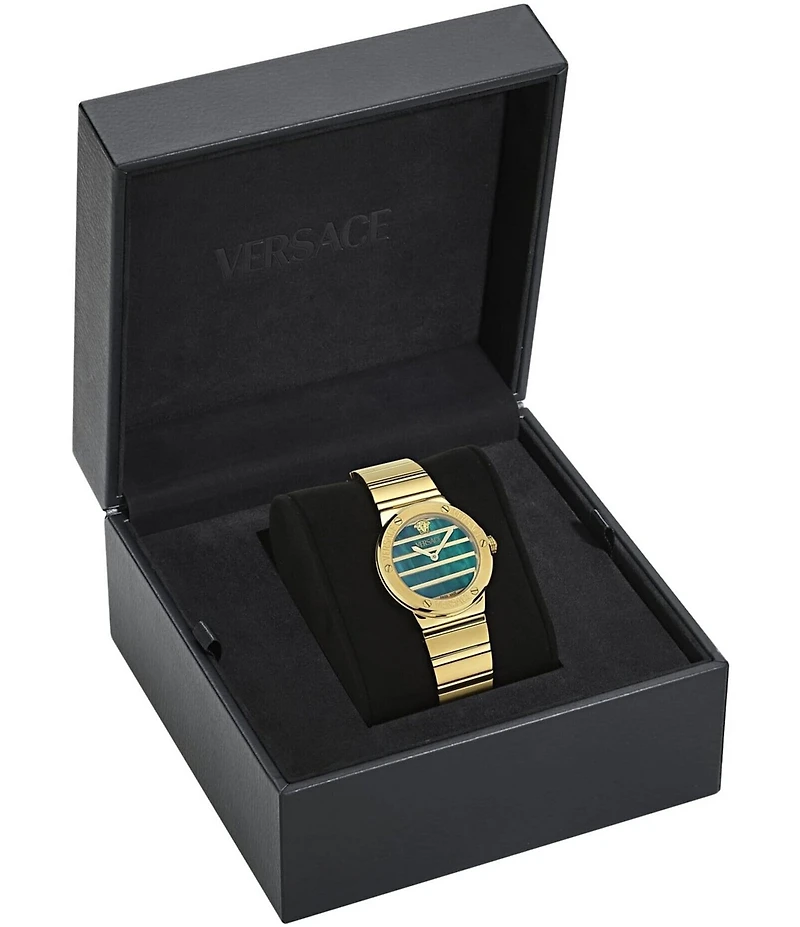 Versace Women's Greca Logo Quartz Analog Gold Tone Stainless Steel Bracelet Watch