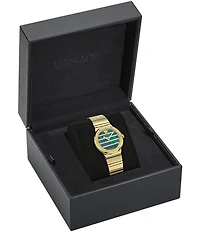 Versace Women's Greca Logo Quartz Analog Gold Tone Stainless Steel Bracelet Watch