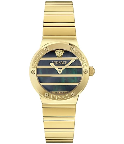 Versace Women's Greca Logo Quartz Analog Gold Tone Stainless Steel Bracelet Watch
