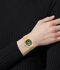 Versace Women's Greca Logo Quartz Analog Gold Tone Stainless Steel Bracelet Watch