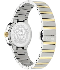 Versace Women's Greca Logo Quartz Analog Two Tone Stainless Steel Bracelet Watch