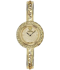 Versace Women's Greca Pendant Diamond Quartz Analog Stainless Steel Bracelet Watch