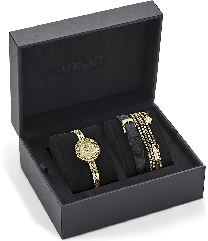 Versace Women's Greca Pendant Diamond Quartz Analog Stainless Steel Bracelet Watch