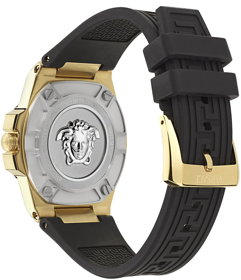 Versace Women's Greca Reaction Analog Black Strap Watch