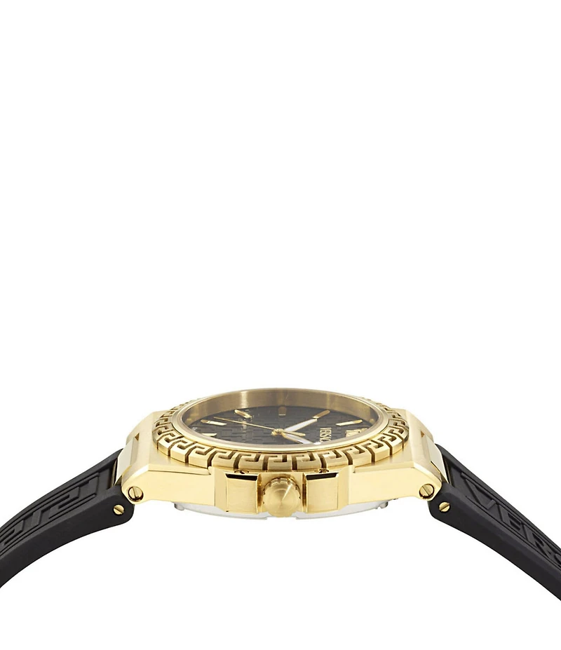 Versace Women's Greca Reaction Analog Black Strap Watch