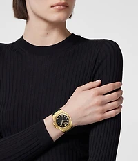 Versace Women's Greca Reaction Analog Black Strap Watch