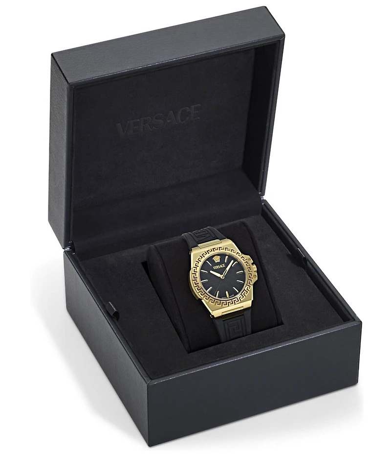 Versace Women's Greca Reaction Analog Black Strap Watch