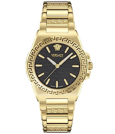 Versace Women's Greca Reaction Analog Gold Tone Stainless Steel Bracelet Watch