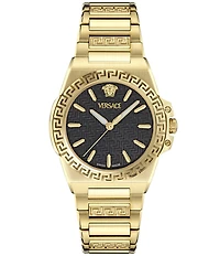 Versace Women's Greca Reaction Analog Gold Tone Stainless Steel Bracelet Watch
