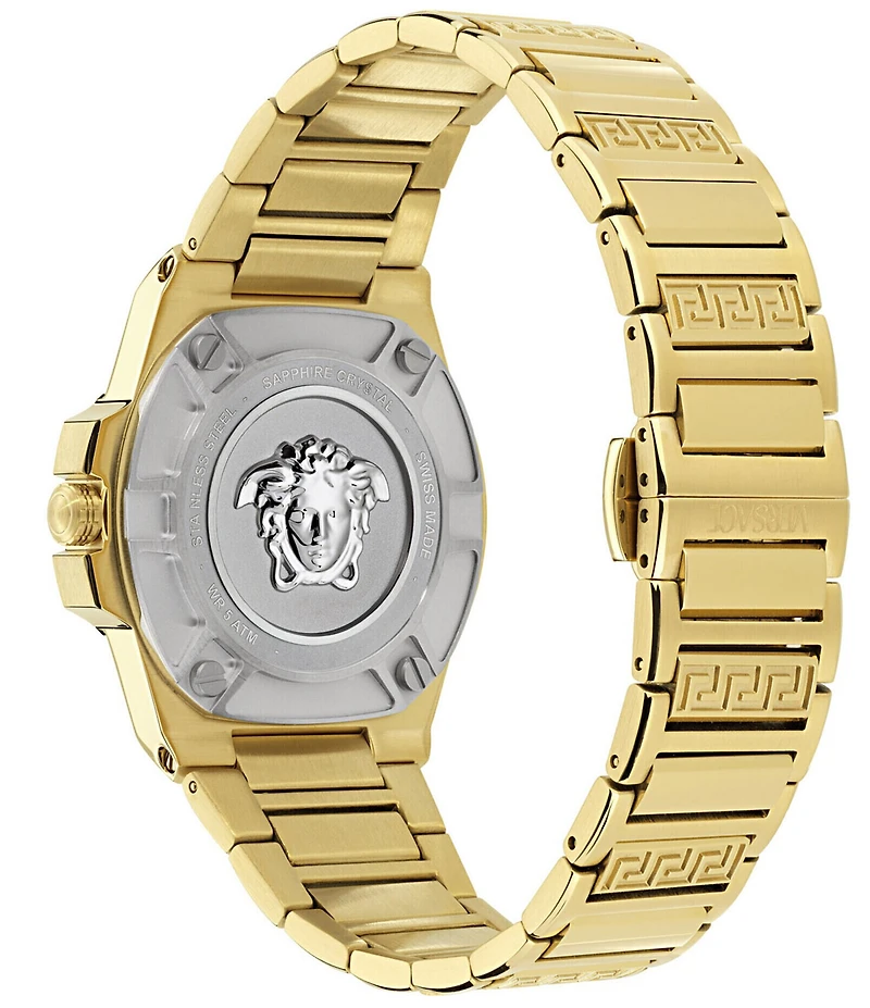 Versace Women's Greca Reaction Analog Gold Tone Stainless Steel Bracelet Watch