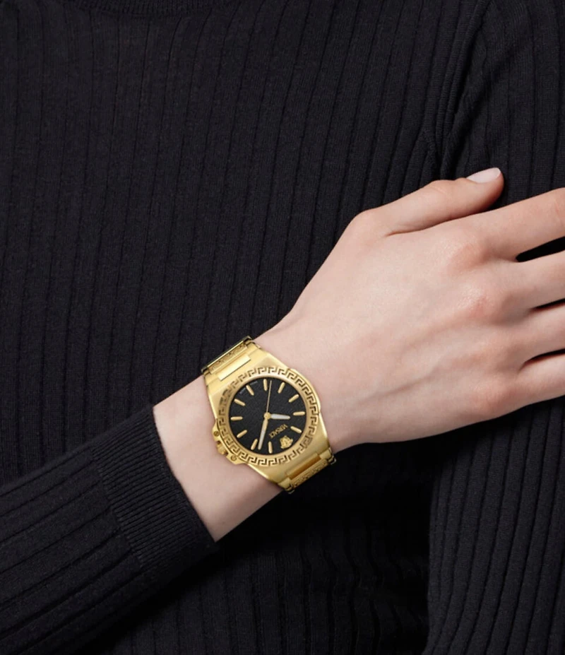 Versace Women's Greca Reaction Analog Gold Tone Stainless Steel Bracelet Watch