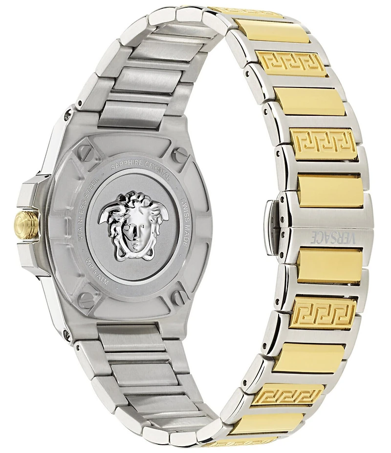 Versace Women's Greca Reaction Analog Two Tone Stainless Steel Bracelet Watch