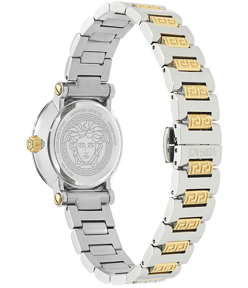 Versace Women's Greca Sphere Petite Quartz Analog Two Tone Stainless Steel Bracelet Watch