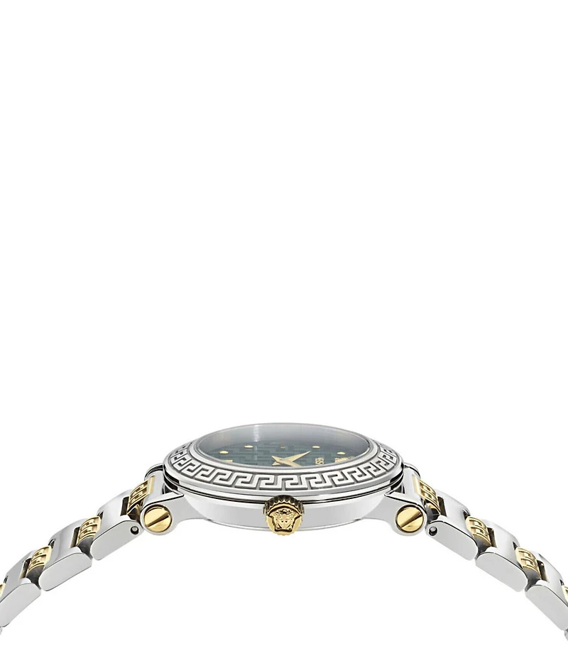 Versace Women's Greca Sphere Petite Quartz Analog Two Tone Stainless Steel Bracelet Watch