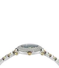 Versace Women's Greca Sphere Petite Quartz Analog Two Tone Stainless Steel Bracelet Watch