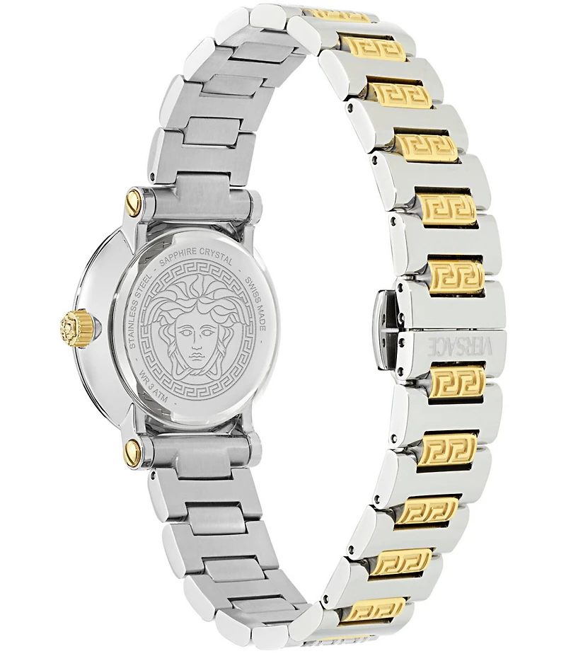 Versace Women's Greca Sphere Petite Quartz Analog Two Tone Stainless Steel Bracelet Watch