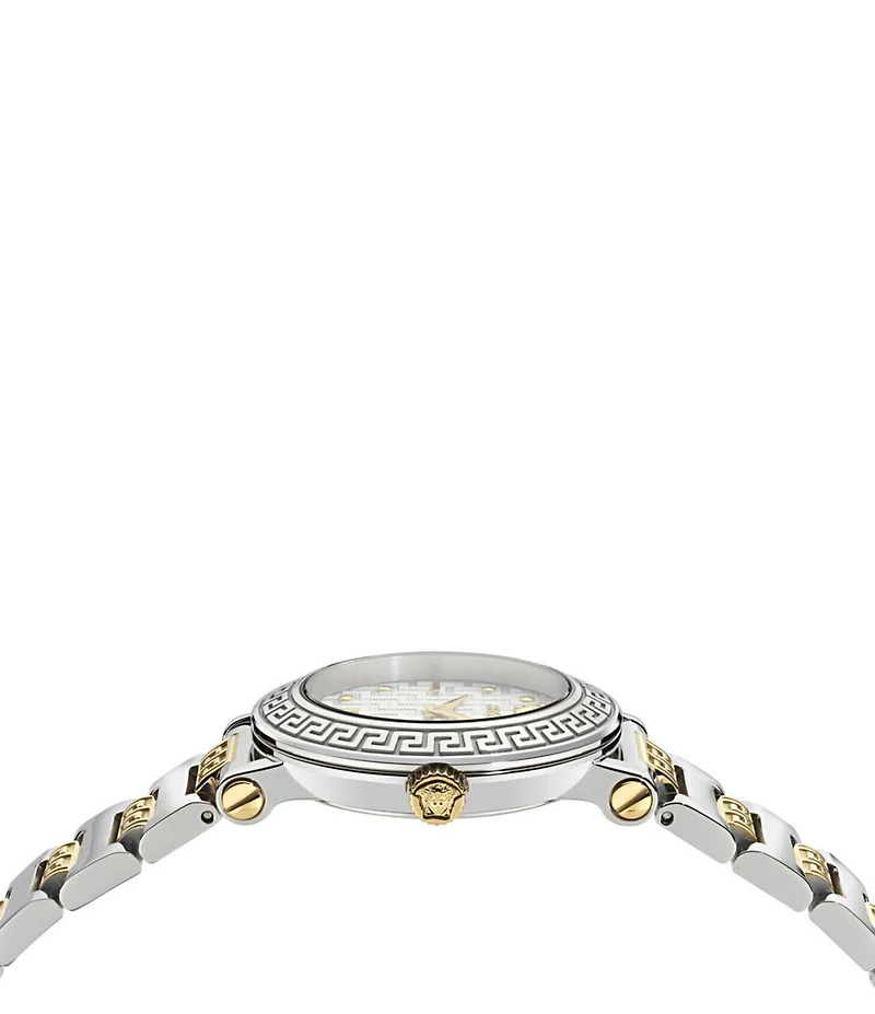 Versace Women's Greca Sphere Petite Quartz Analog Two Tone Stainless Steel Bracelet Watch