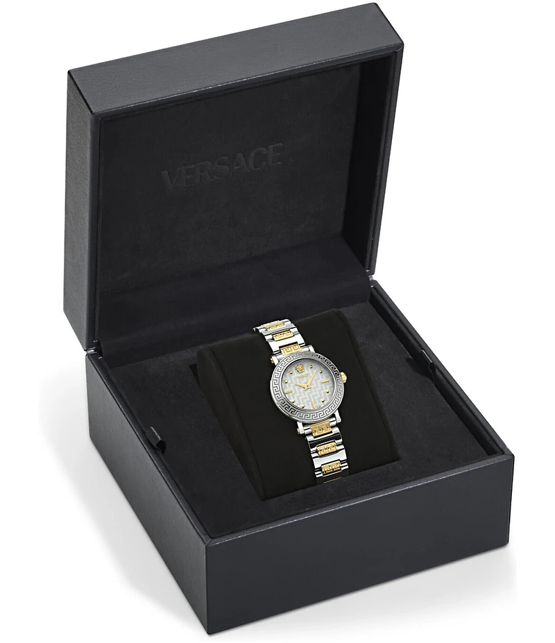Versace Women's Greca Sphere Petite Quartz Analog Two Tone Stainless Steel Bracelet Watch