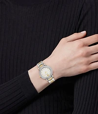 Versace Women's Greca Sphere Petite Quartz Analog Two Tone Stainless Steel Bracelet Watch