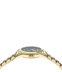 Versace Women's Greca Time Diamond Quartz Analog Gold Tone Stainless Steel Bracelet Watch