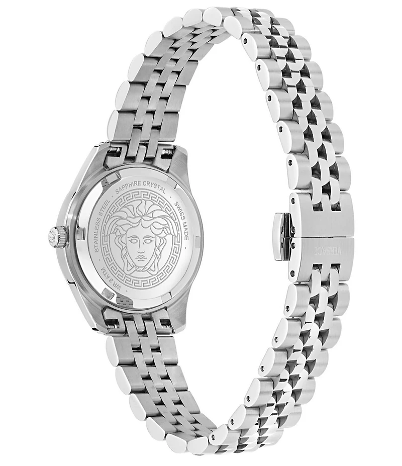 Versace Women's Greca Time Diamond Quartz Analog Stainless Steel Bracelet Watch