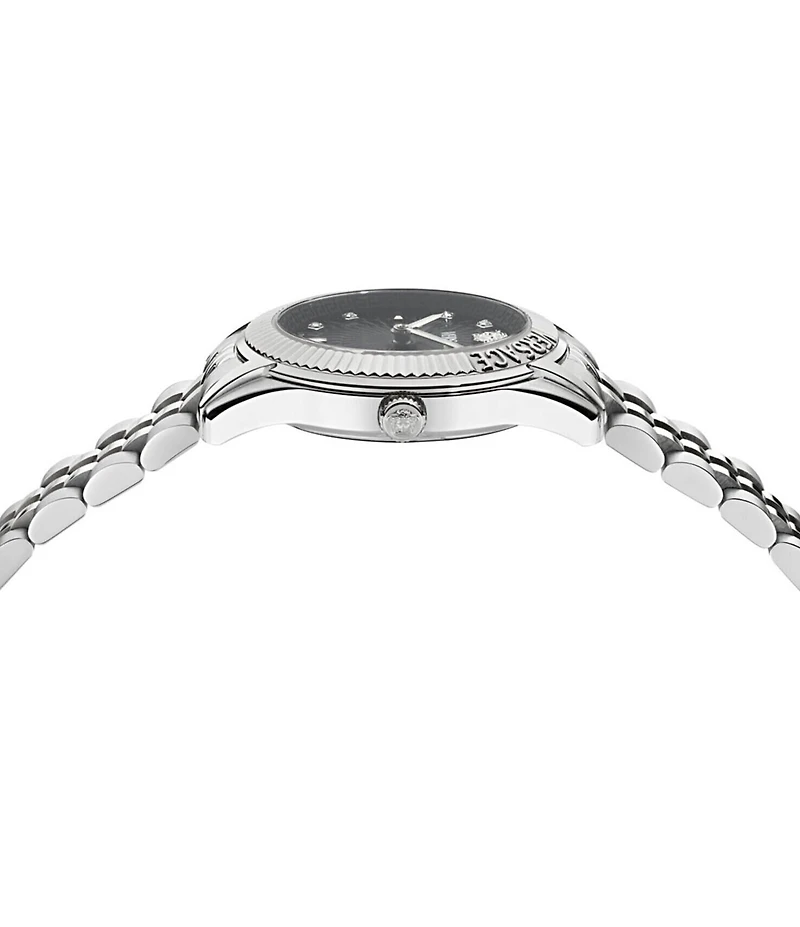 Versace Women's Greca Time Diamond Quartz Analog Stainless Steel Bracelet Watch
