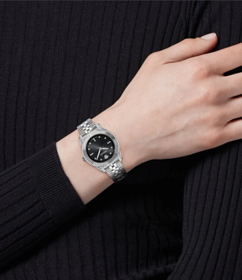 Versace Women's Greca Time Diamond Quartz Analog Stainless Steel Bracelet Watch