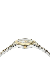 Versace Women's Greca Time Diamond Quartz Analog Two Tone Stainless Steel Bracelet Watch