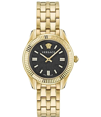Versace Women's Greca Time Quartz Analog Gold Stainless Steel Bracelet Watch