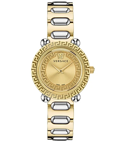 Versace Women's Greca Twist Quartz Analog Two Tone Stainless Steel Bracelet Watch