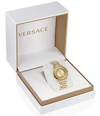 Versace Women's Greca Twist Quartz Analog Two Tone Stainless Steel Bracelet Watch