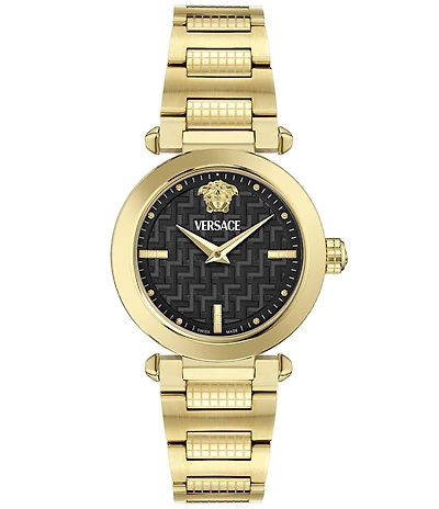 Versace Women's Greek Analog Gold Tone Stainless Steel Bracelet Watch