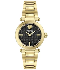 Versace Women's Greek Analog Gold Tone Stainless Steel Bracelet Watch
