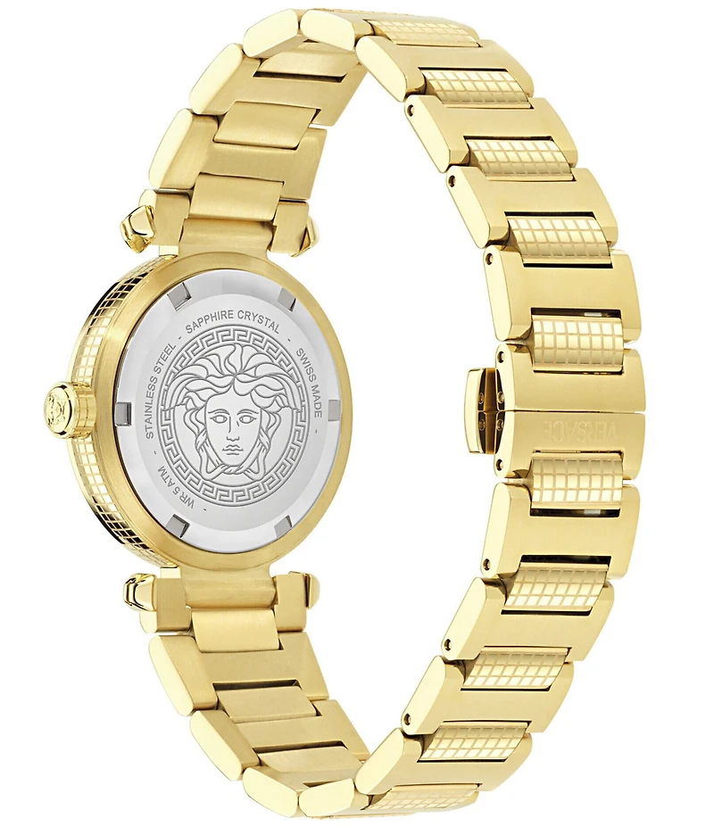 Versace Women's Greek Analog Gold Tone Stainless Steel Bracelet Watch