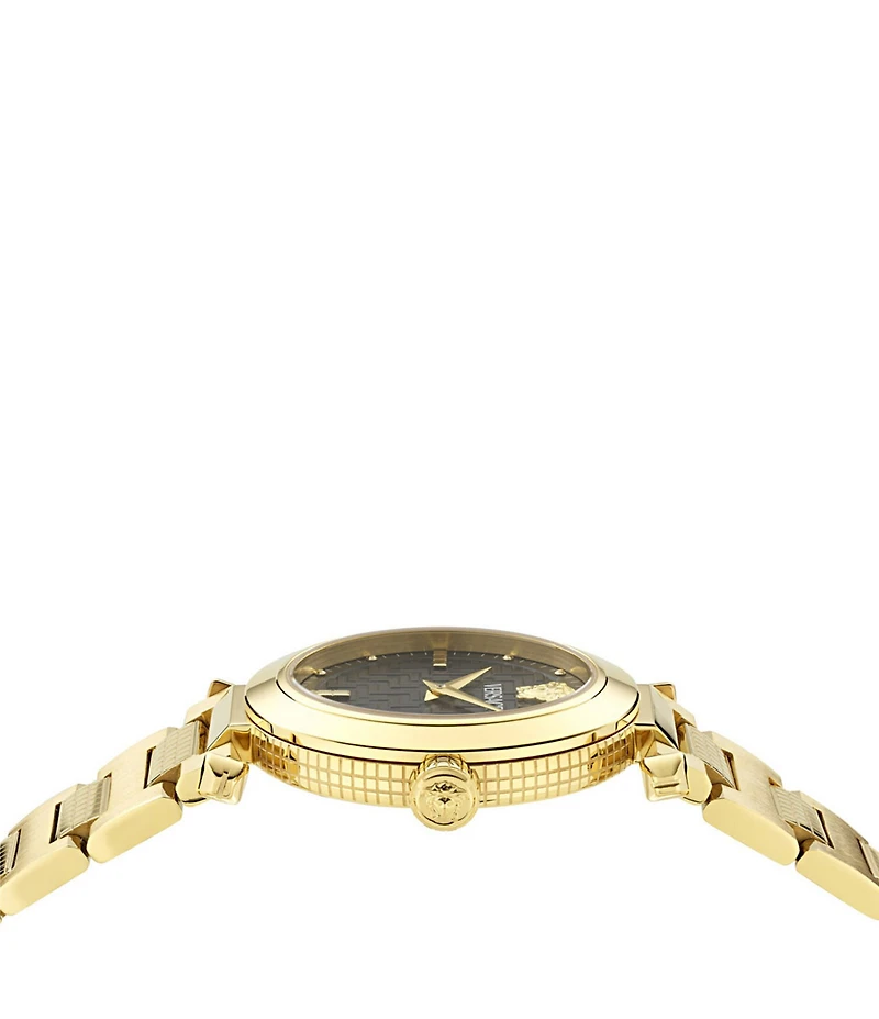 Versace Women's Greek Analog Gold Tone Stainless Steel Bracelet Watch