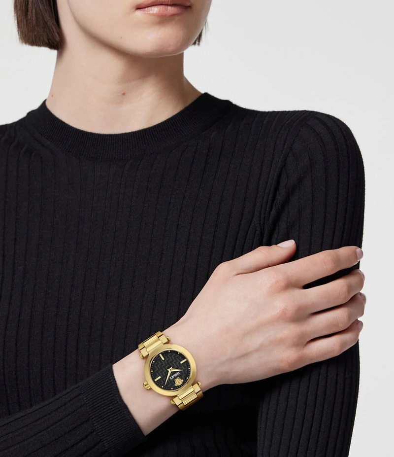 Versace Women's Greek Analog Gold Tone Stainless Steel Bracelet Watch
