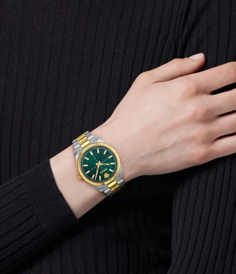 Versace Women's Millennyium Analog Two Tone Stainless Steel Bracelet Watch