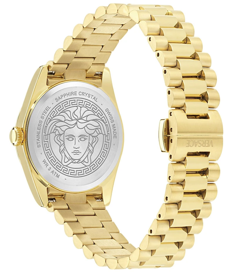 Versace Women's Millenyium Analog Gold Tone Stainless Steel Bracelet Watch