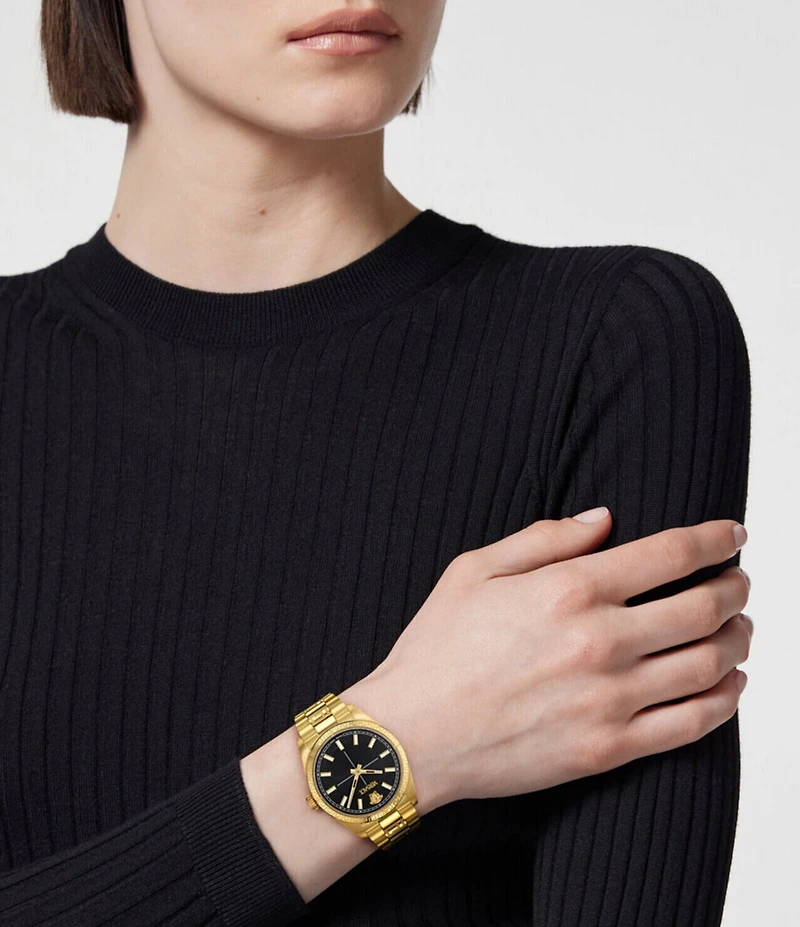 Versace Women's Millenyium Analog Gold Tone Stainless Steel Bracelet Watch