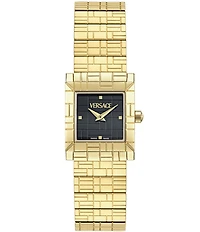 Versace Women's Mosaic Embossed Analog Gold Tone Stainless Steel Bracelet Watch