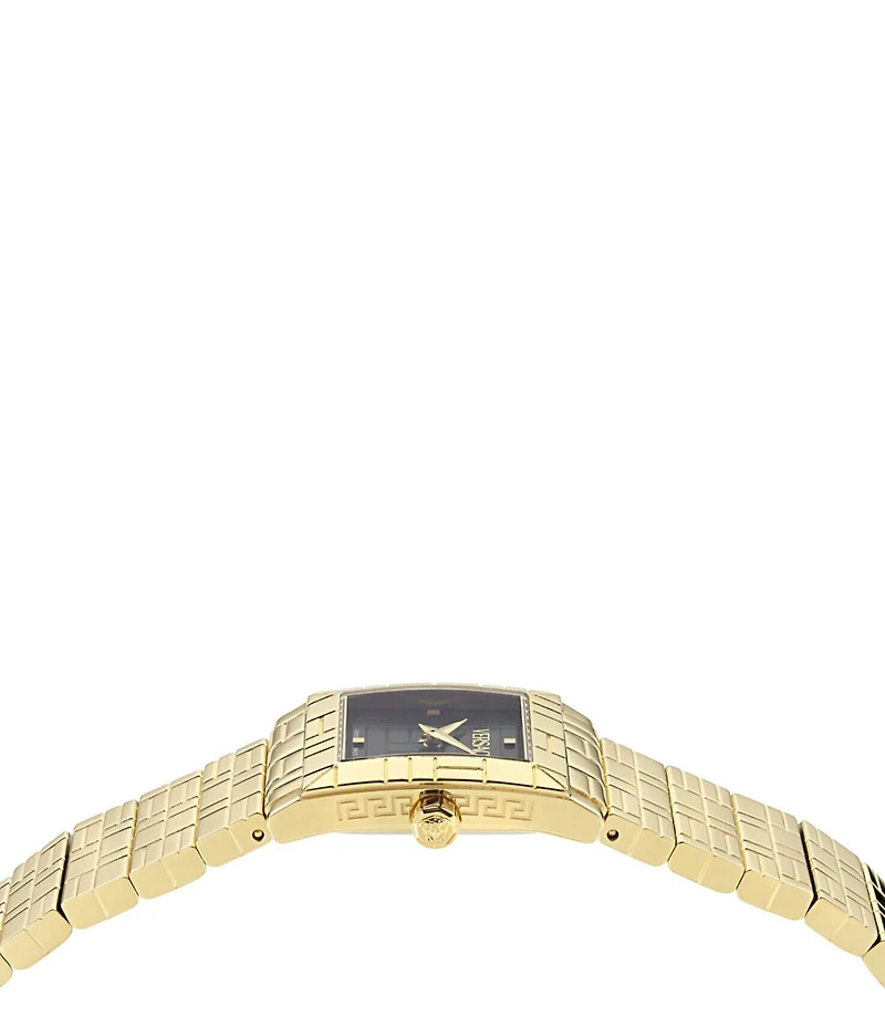 Versace Women's Mosaic Embossed Analog Gold Tone Stainless Steel Bracelet Watch