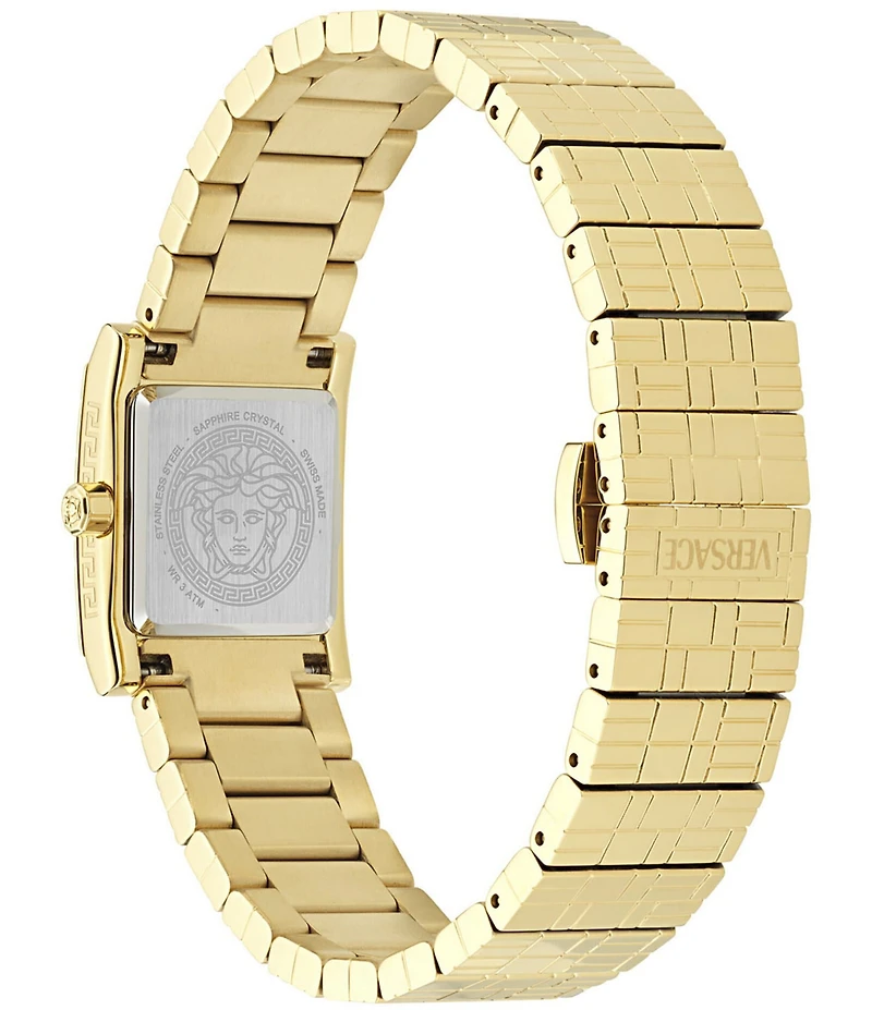 Versace Women's Mosaic Embossed Analog Gold Tone Stainless Steel Bracelet Watch