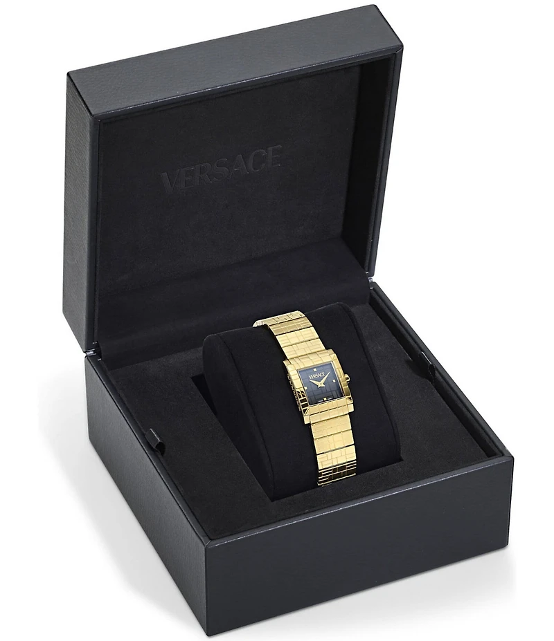 Versace Women's Mosaic Embossed Analog Gold Tone Stainless Steel Bracelet Watch