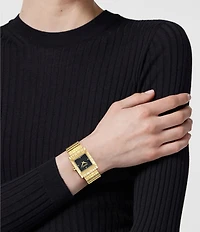 Versace Women's Mosaic Embossed Analog Gold Tone Stainless Steel Bracelet Watch