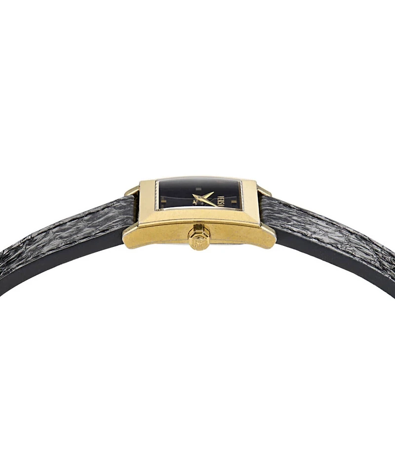 Versace Women's Mosaic Quartz Two Hand Leather Strap Watch