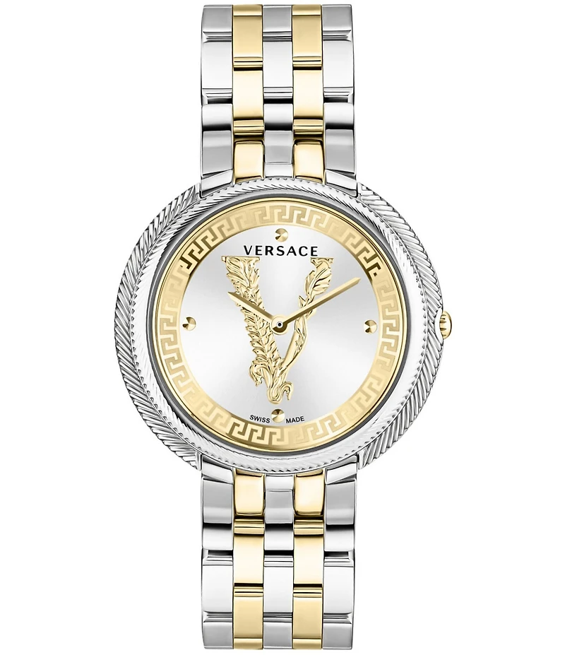 Versace Women's Thea Quartz Analog Two Tone Stainless Steel Bracelet Watch