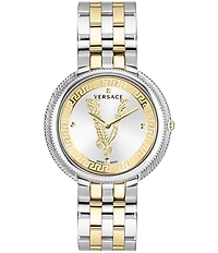 Versace Women's Thea Quartz Analog Two Tone Stainless Steel Bracelet Watch