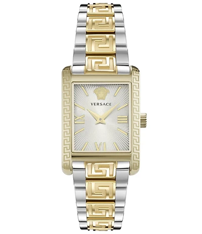 Versace Women's Tonneau Quartz Analog Two Tone Stainless Steel Bracelet Watch