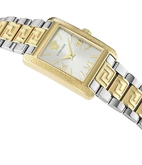 Versace Women's Tonneau Quartz Analog Two Tone Stainless Steel Bracelet Watch