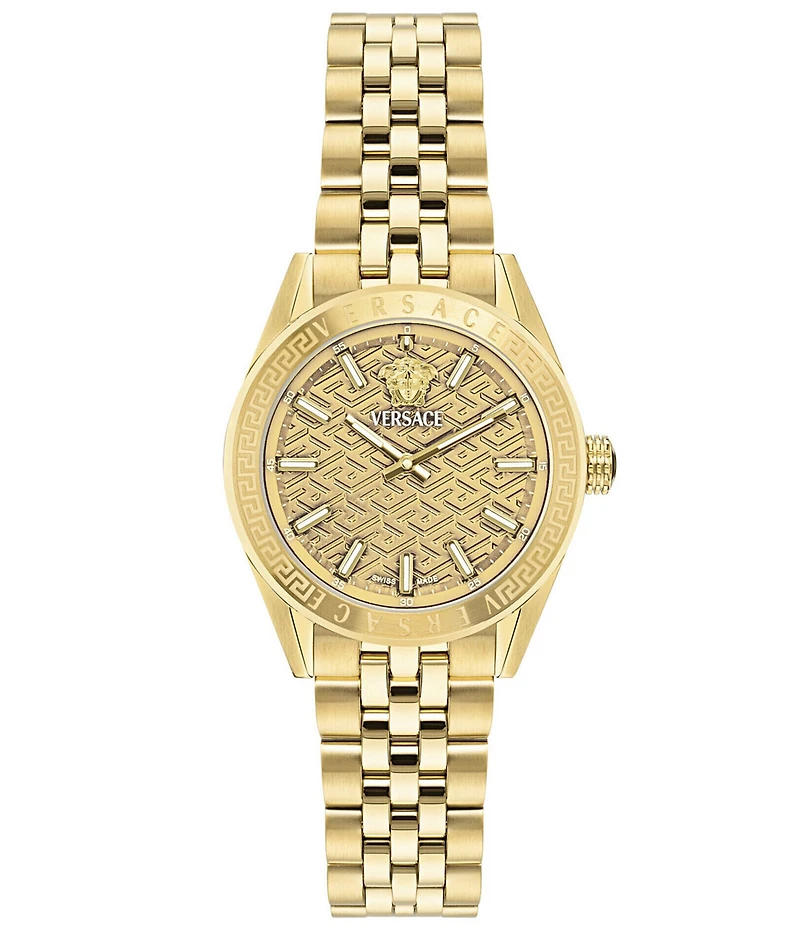 Versace Women's V-Code Analog Gold Tone Stainless Steel Bracelet Watch